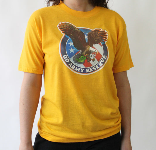 80s Single Stitch Go Army Reserve Iron On Tee