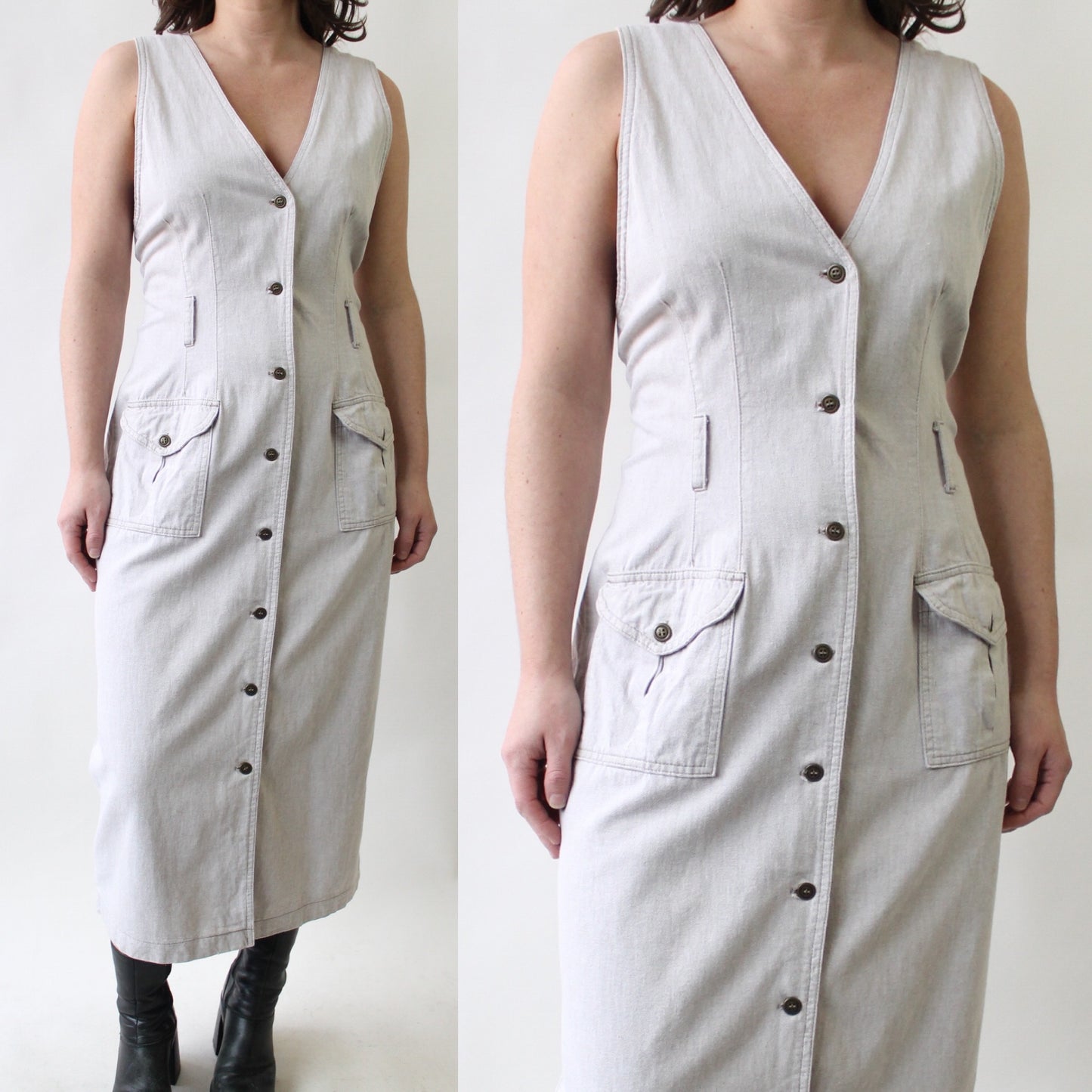 90s Stone Wash Denim Dress