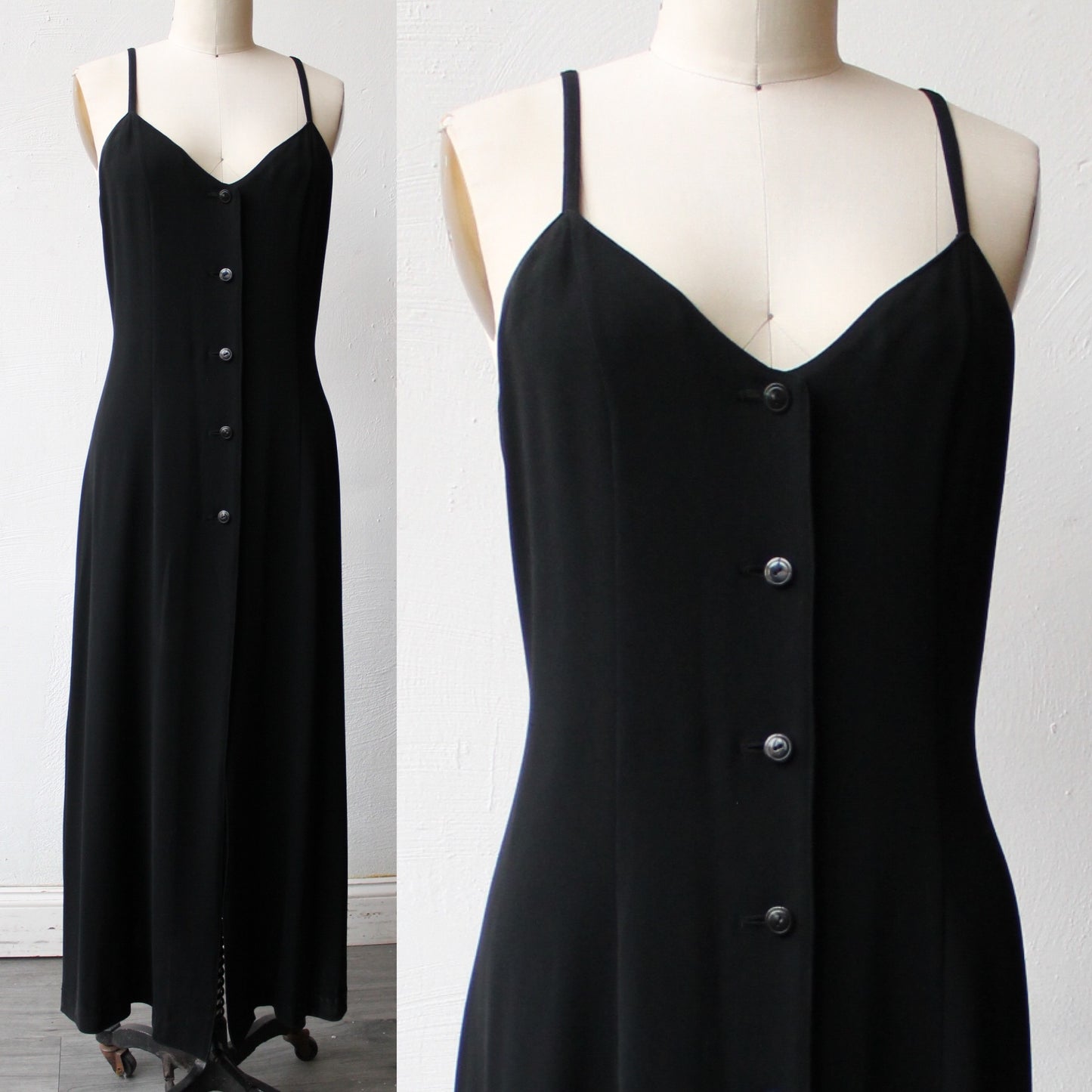 90s Matsuda Black Button Up Dress