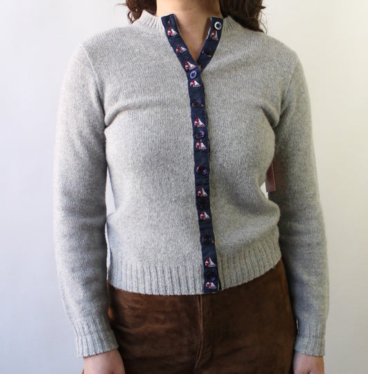 80s Sailboat Trim Cardigan