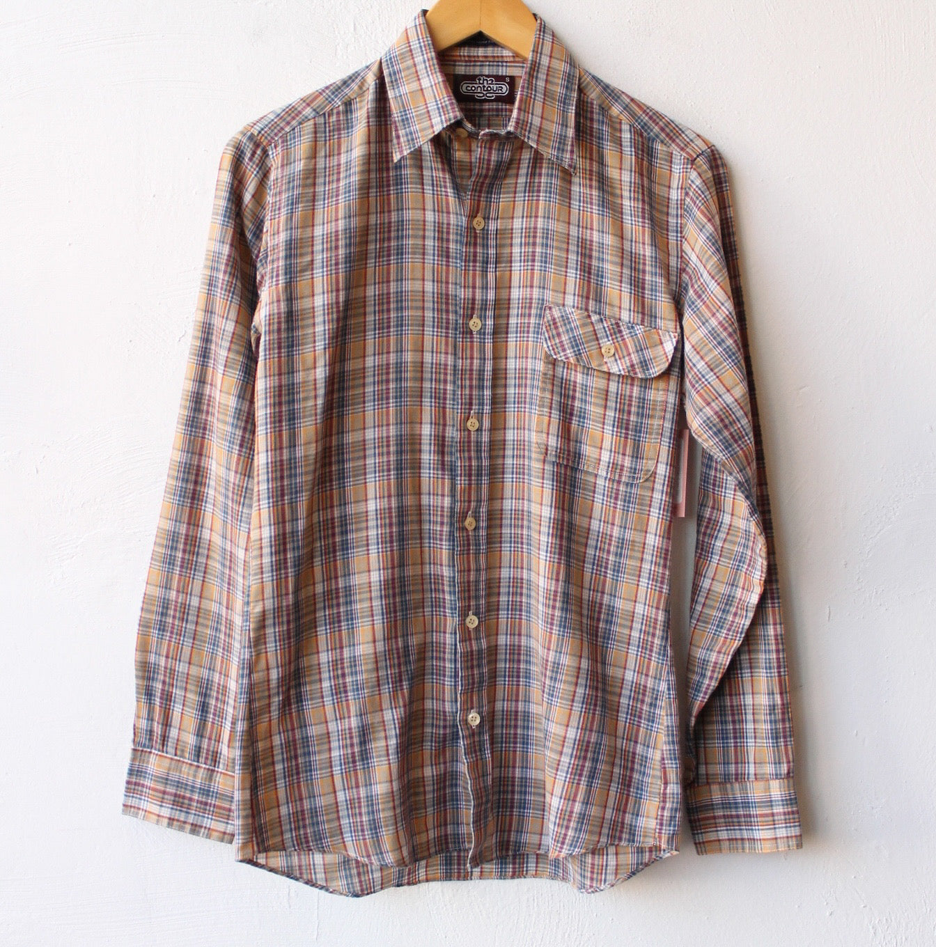 80s Contour Plaid Button Up