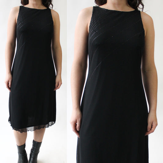90s Layered Black Dress with Glitter