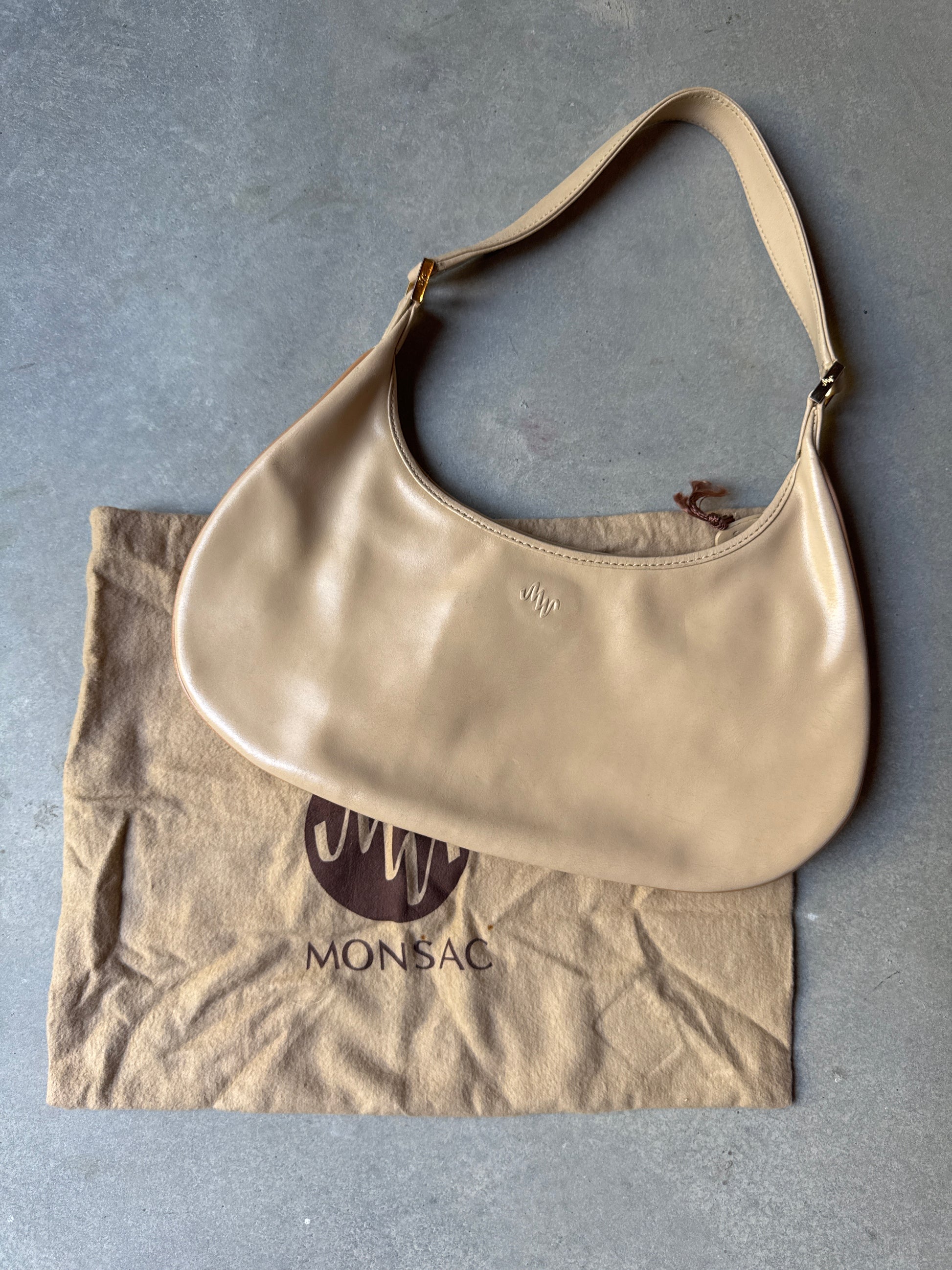 Y2K Monsac Nude Leather Handbag