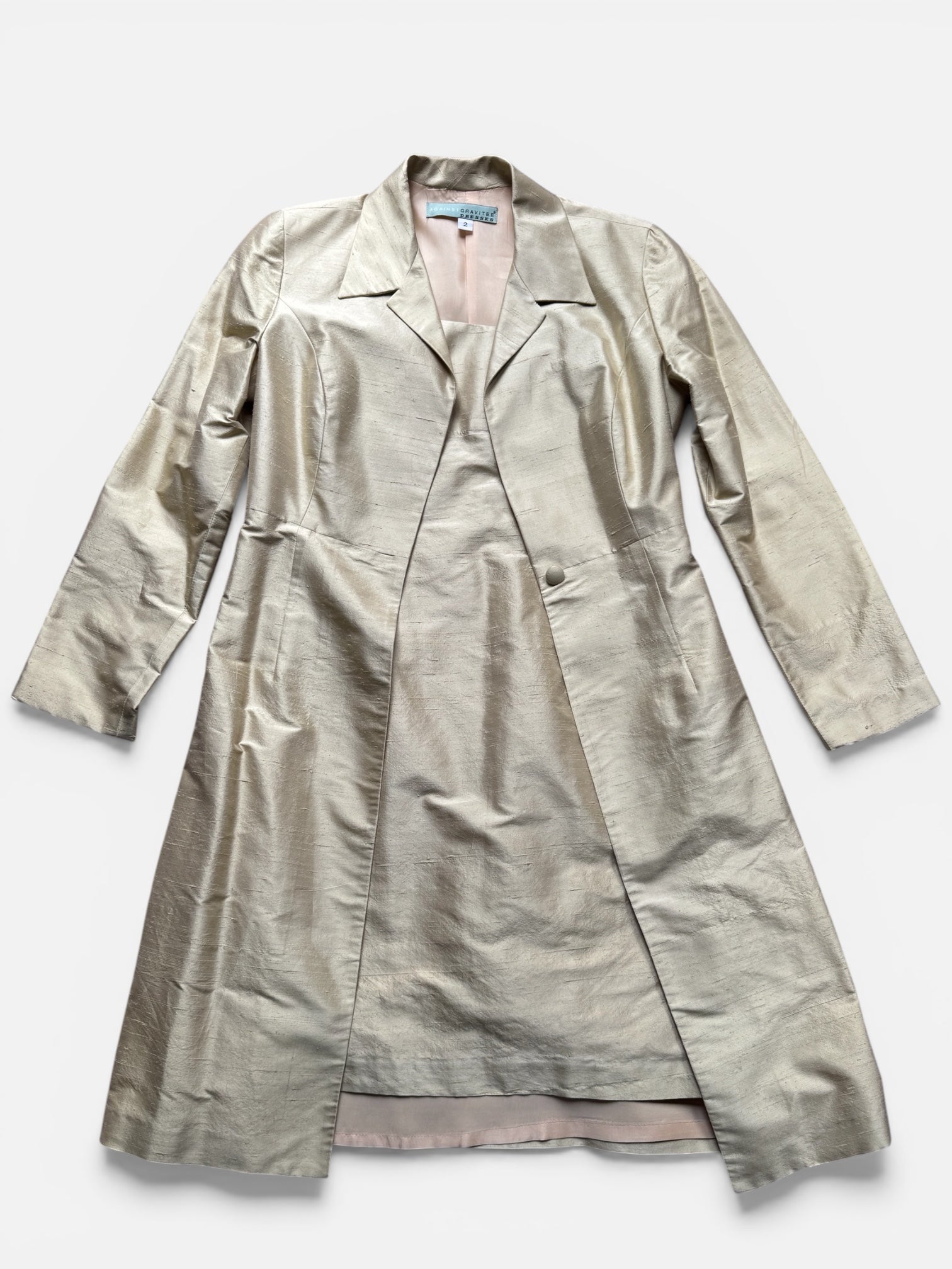 90s Silk Dress & Jacket Set