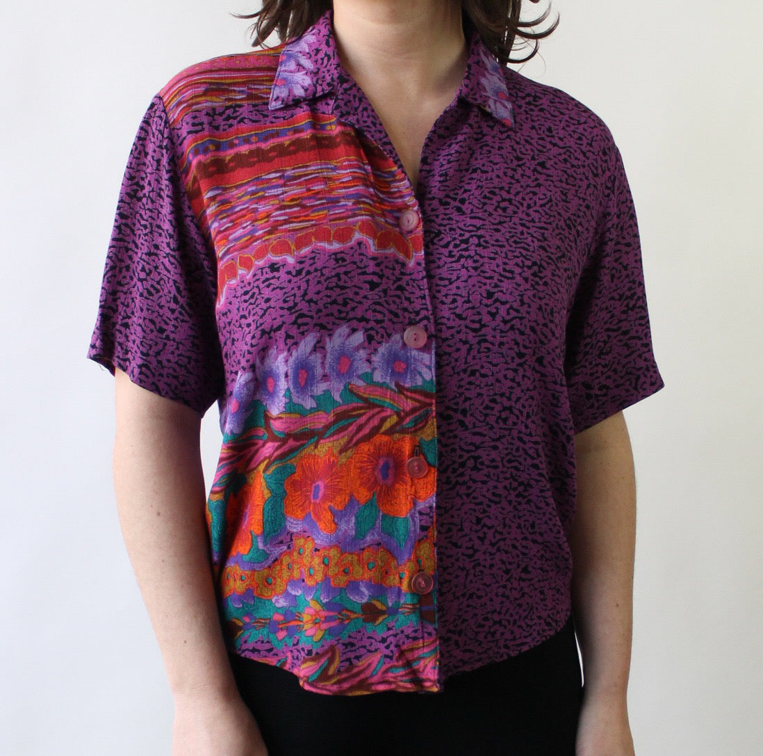 90s Purples Rayon Summer Top