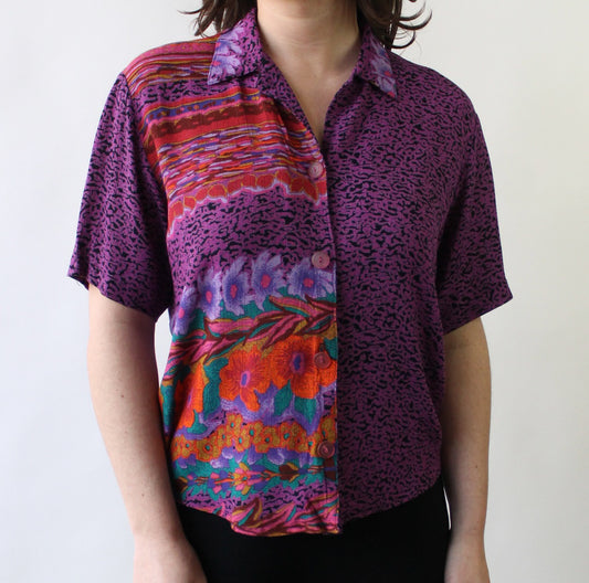 90s Purples Rayon Summer Top