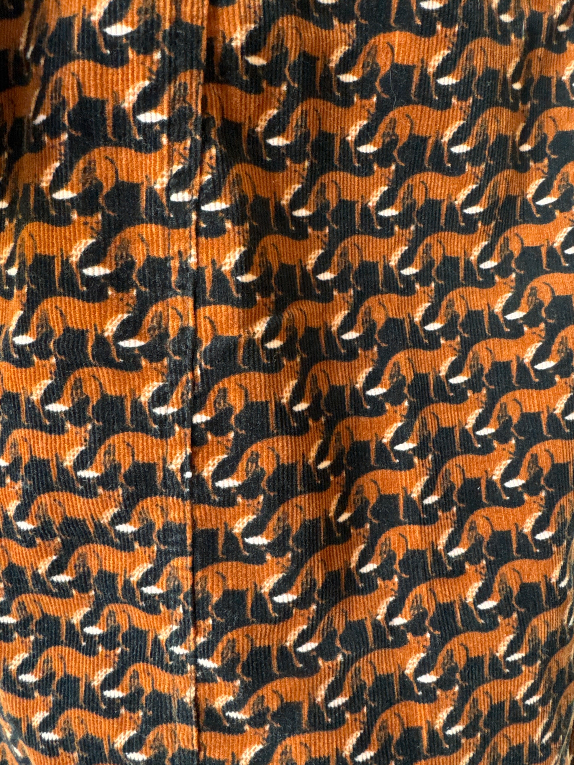Y2K Boden Corduroy Fox Print Dress