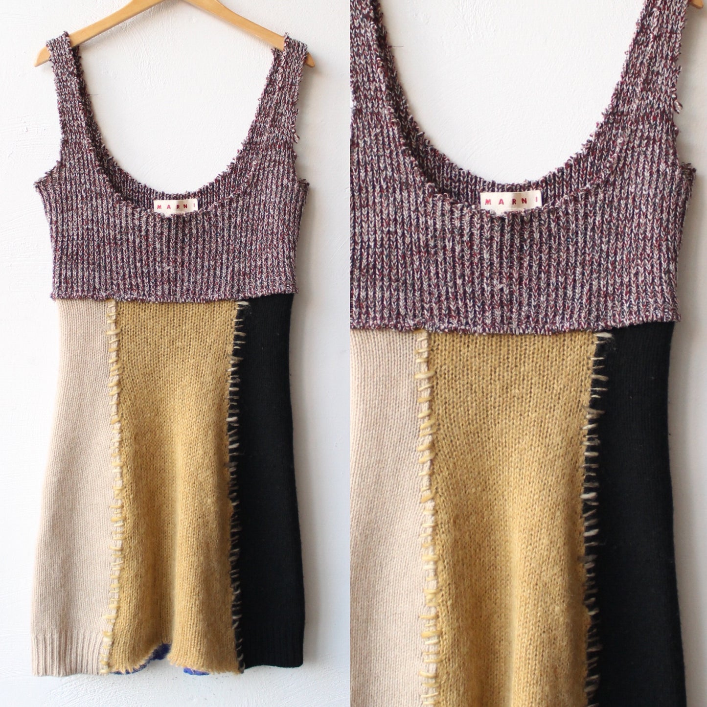 CRNT Marni Patchwork Knit Dress