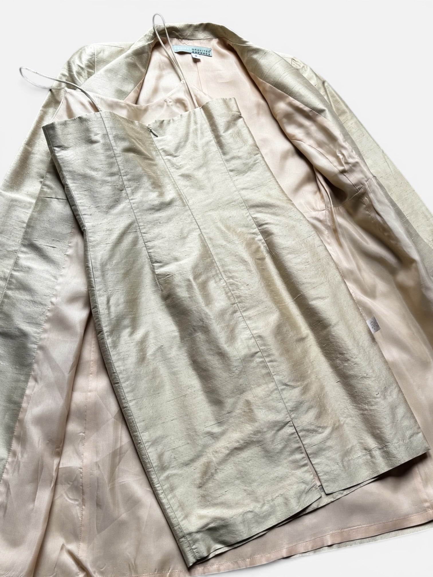 90s Silk Dress & Jacket Set