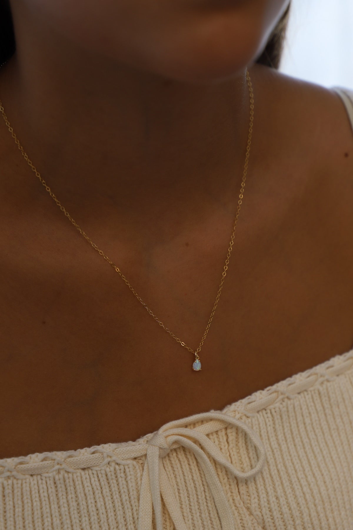Opal Teardrop Necklace