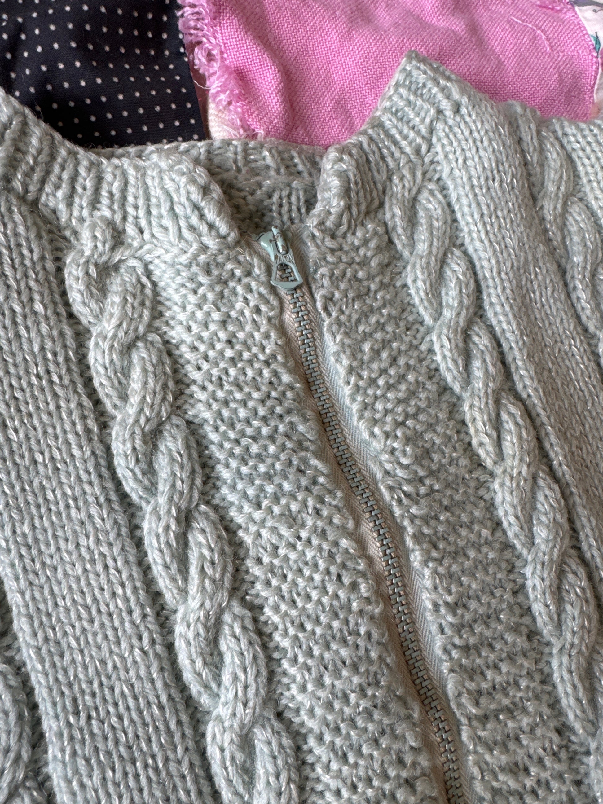 Kids 50s Handmade Cable Knit Cardigan