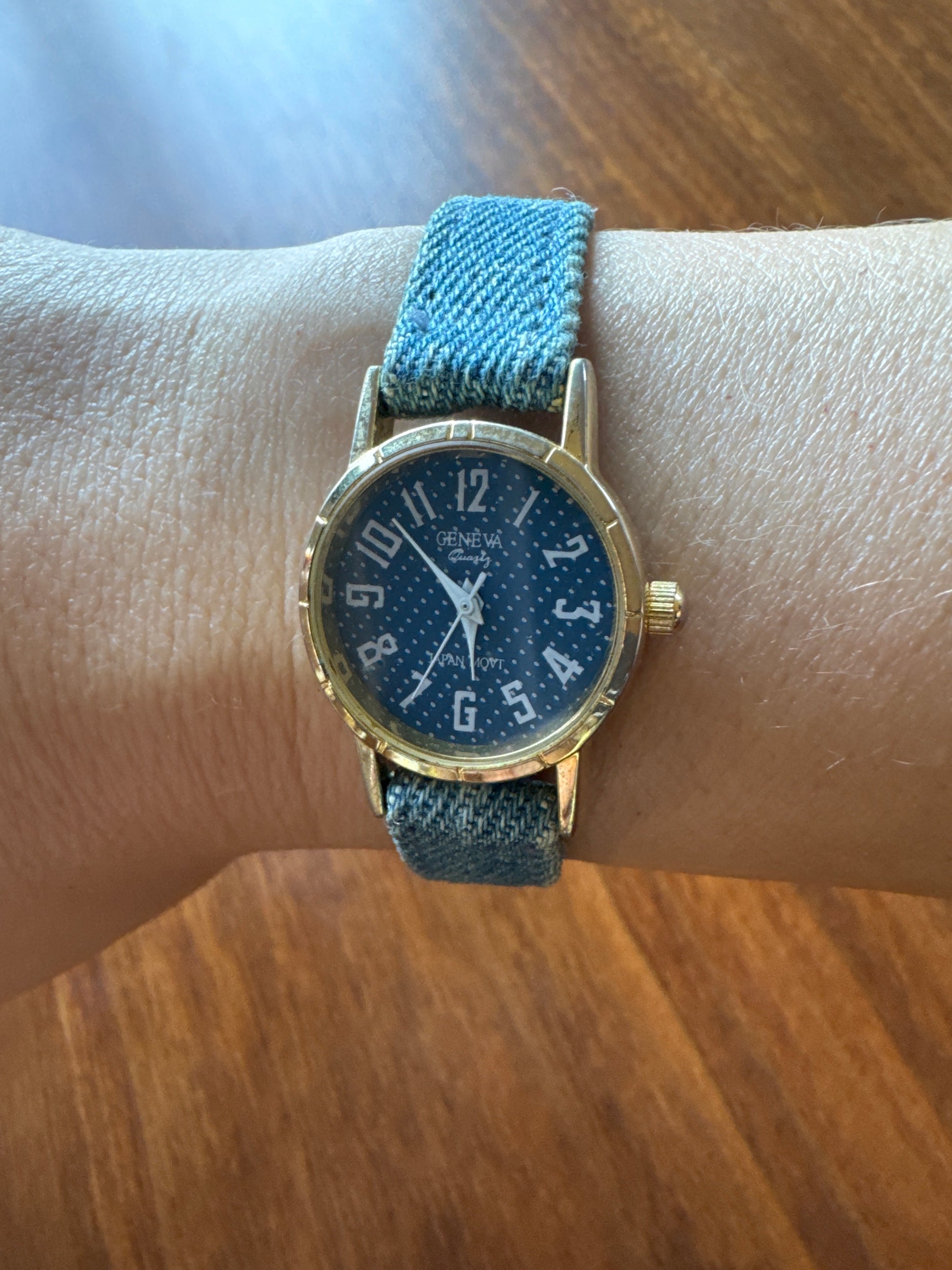 90s Petite Watch with Denim Straps