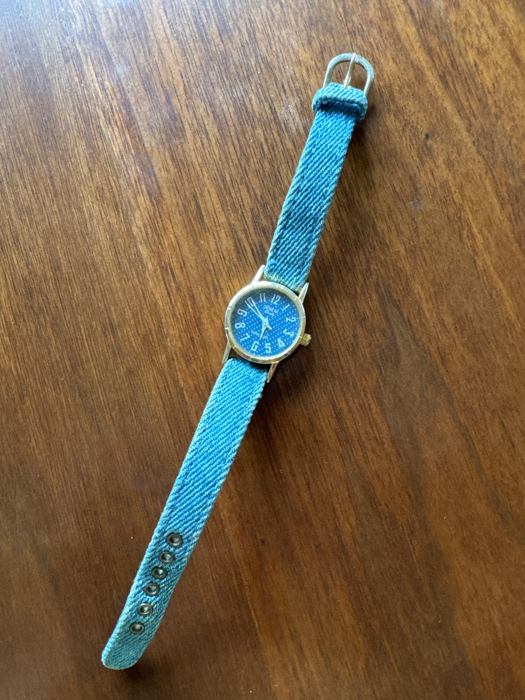 90s Petite Watch with Denim Straps
