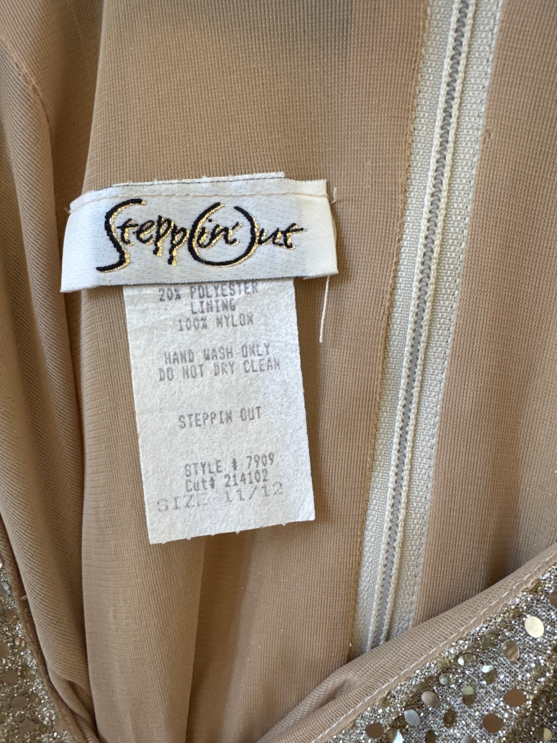 90s Gold Metallic Square Neck Party Dress