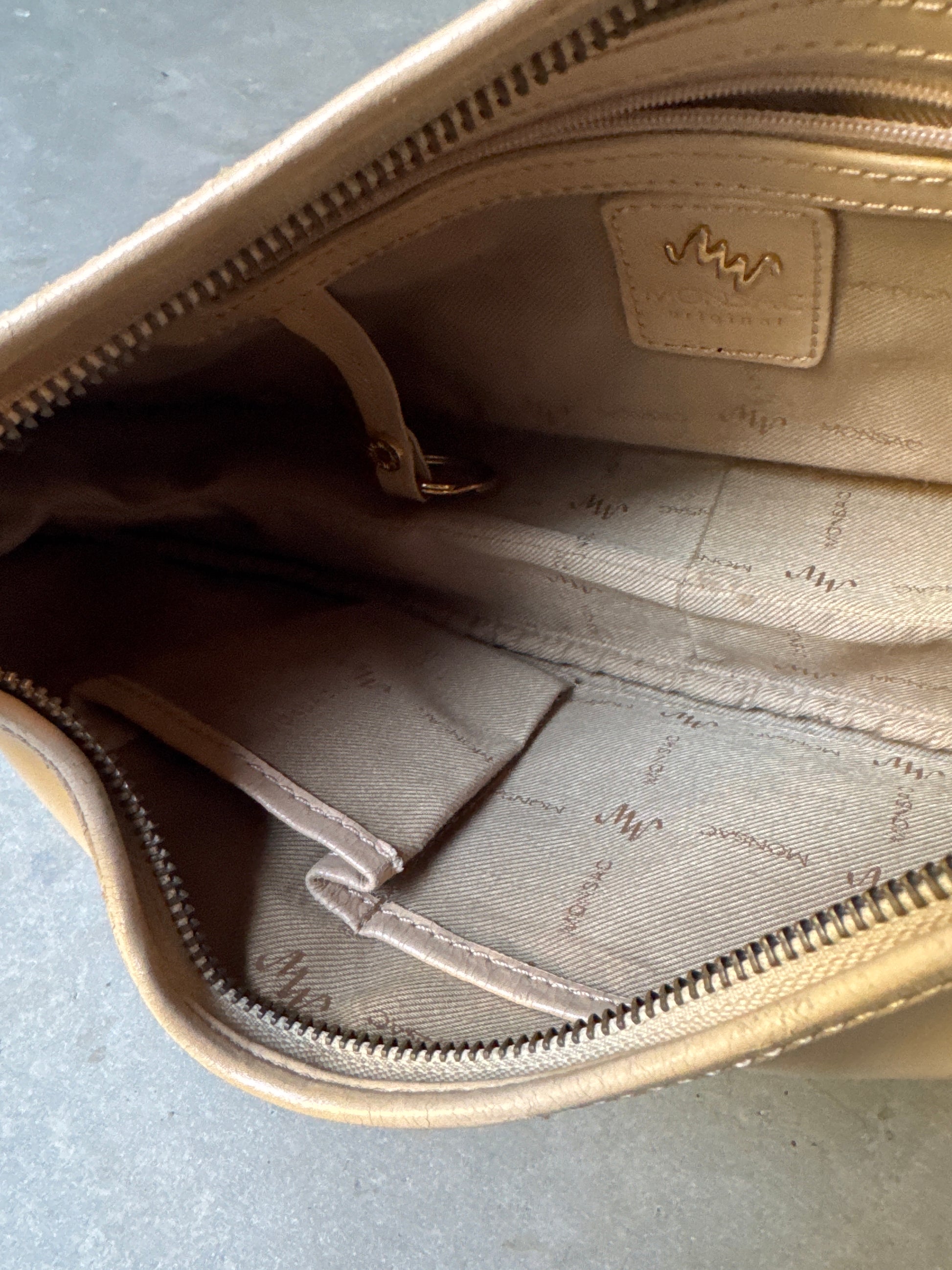 Y2K Monsac Nude Leather Handbag