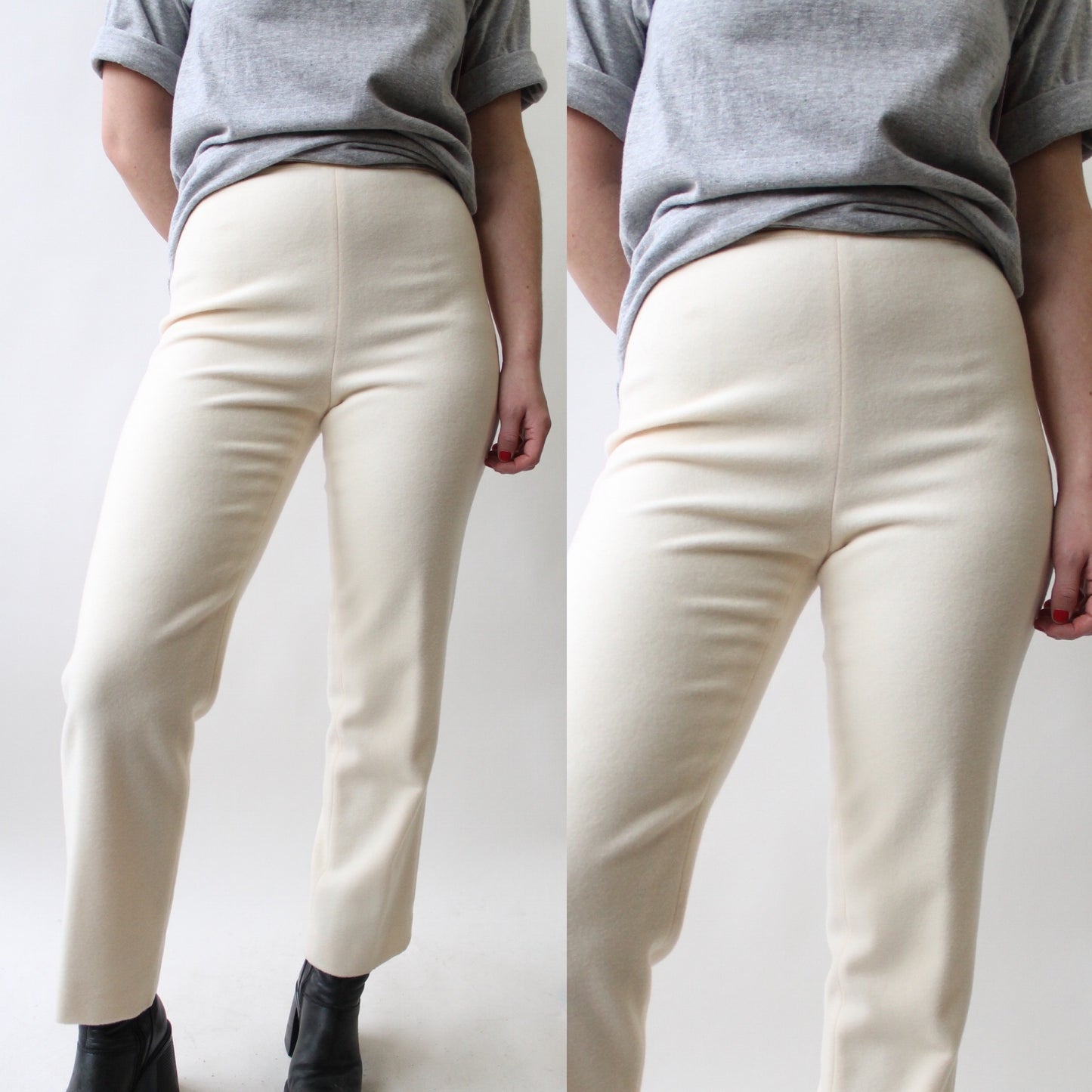 90s Ivory Wool Pants