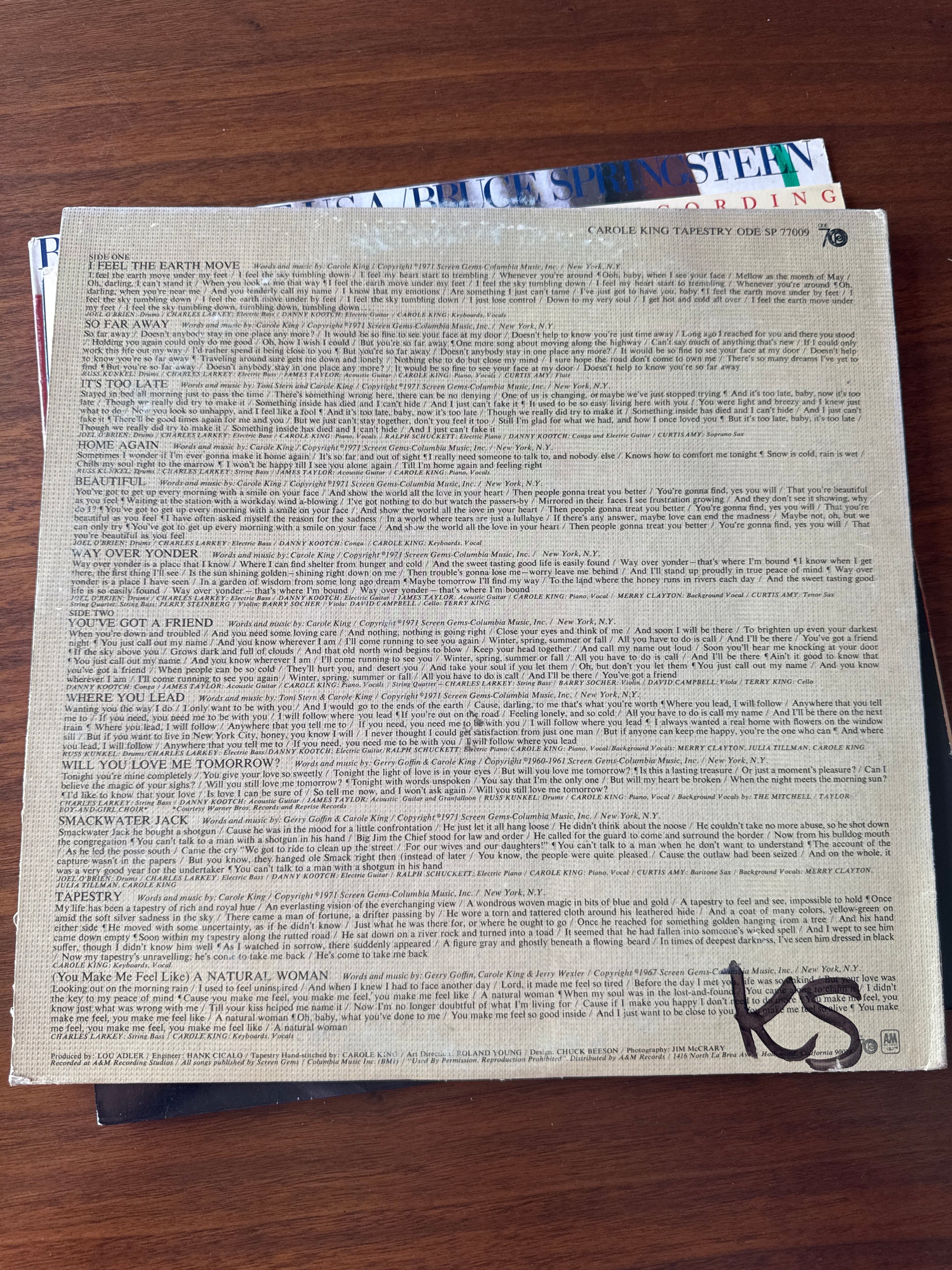 70s Carole King Tapestry Record