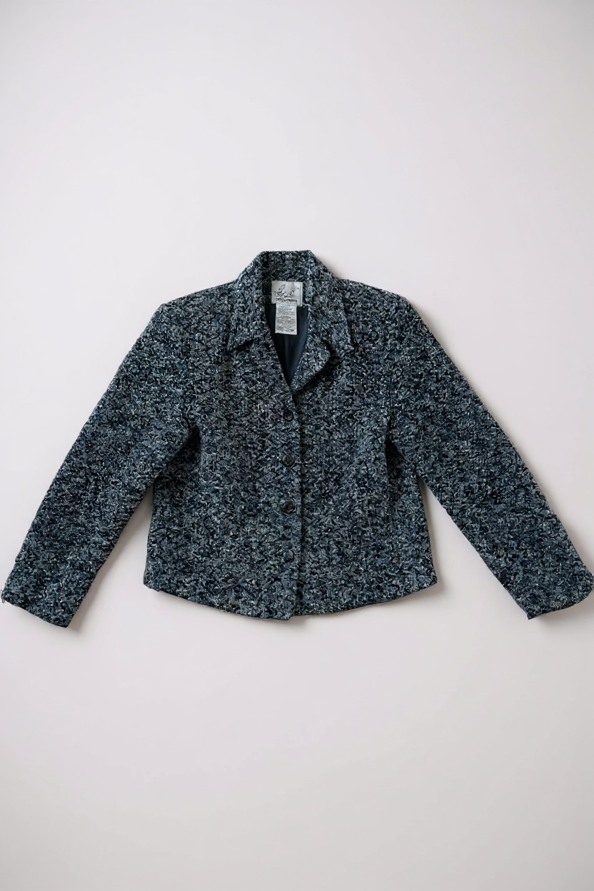 90s Nubby Zig Zag Knit Jacket