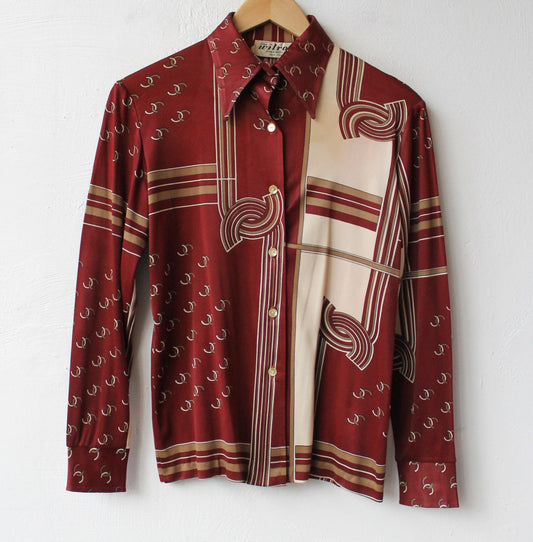 70s Modern Horse Shoes Poly Top