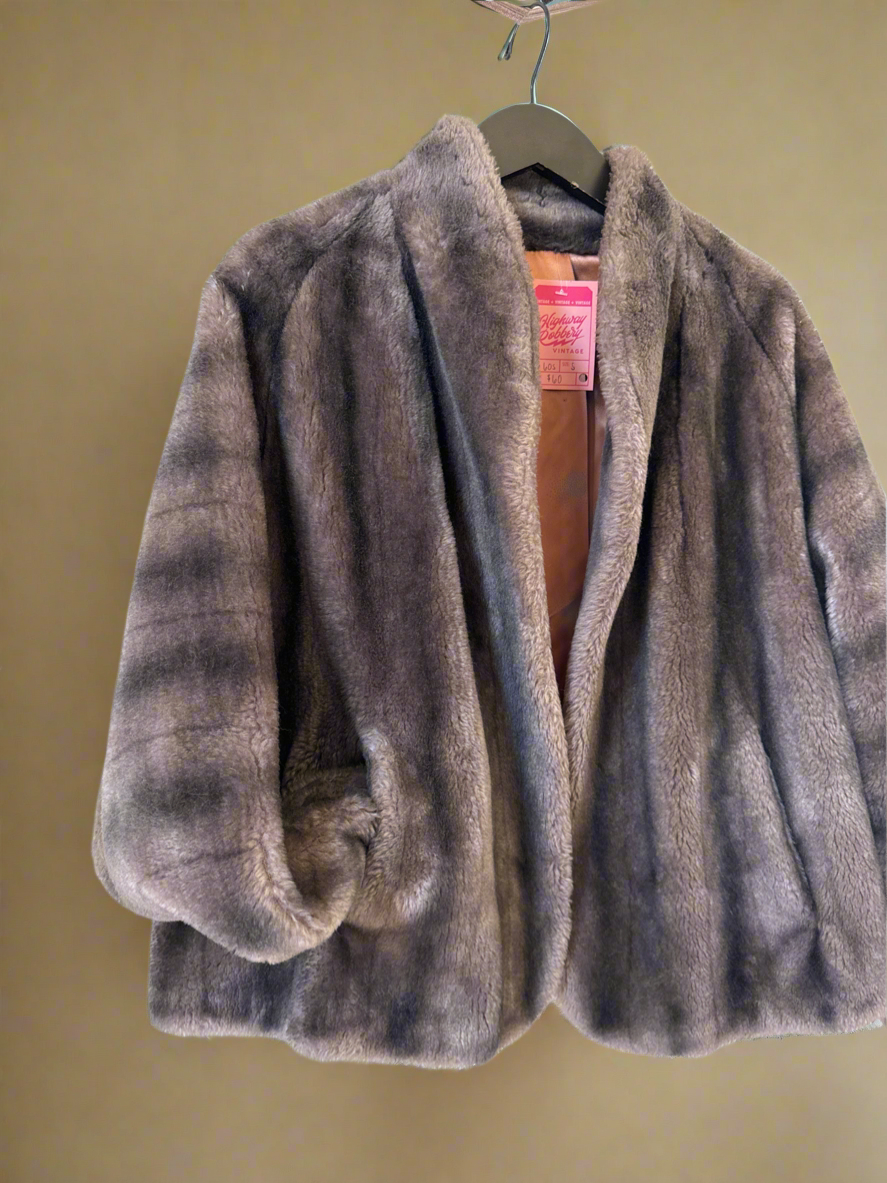 60s Faux Fur Sheared Mink Coat