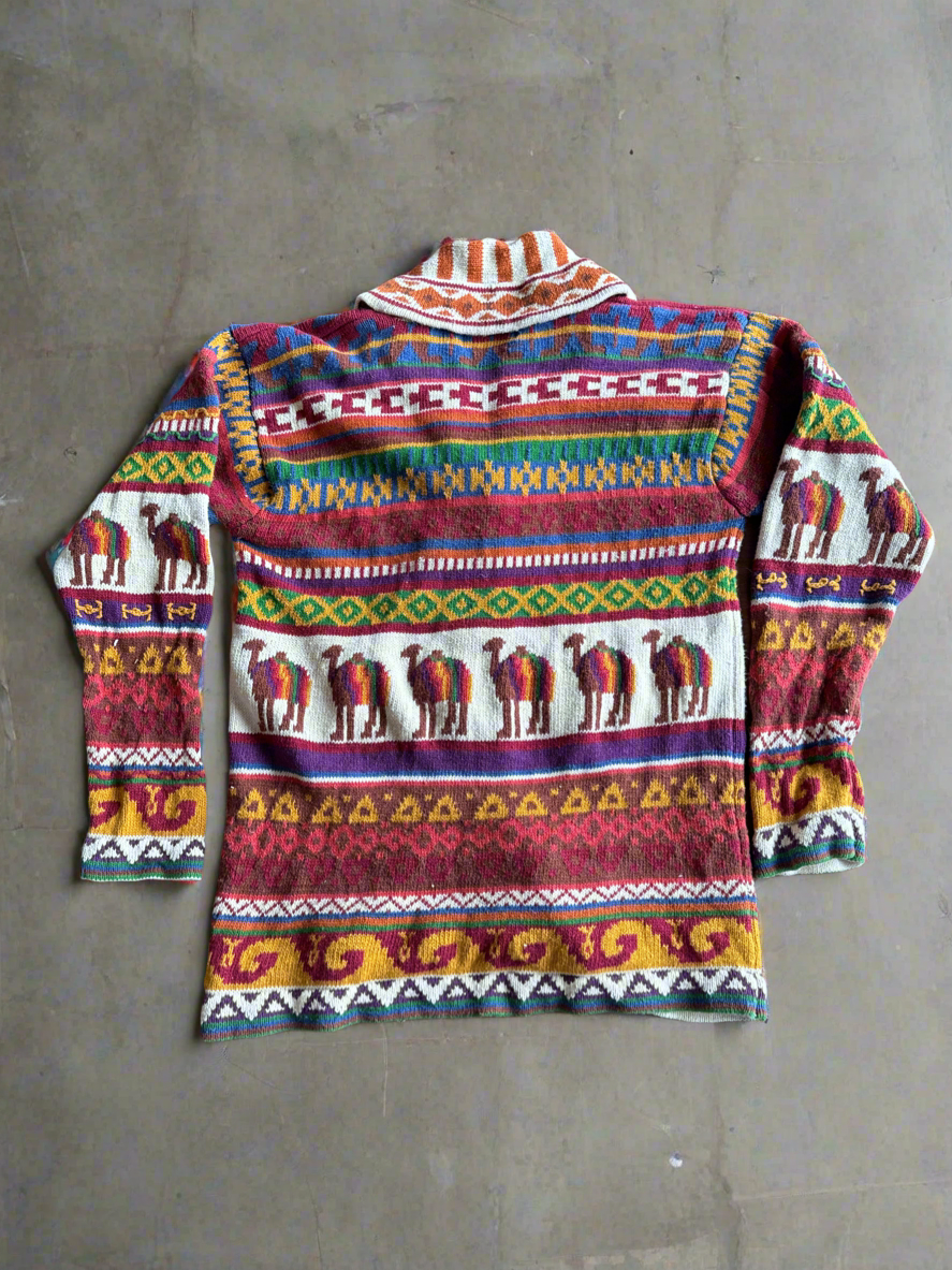 90s Traveling Camels Cotton Blend Cardigan