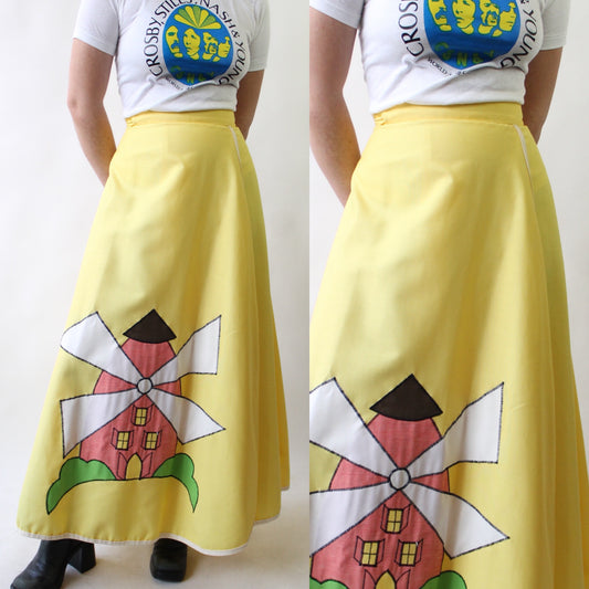 70s Windmill Maxi Wrap Skirt