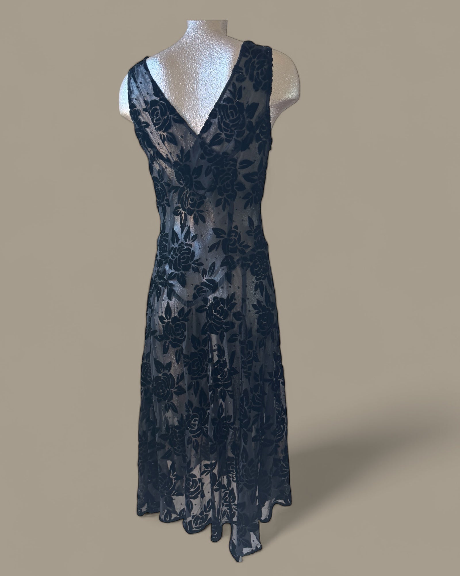 90s does 20s Burnout Velvet Dress