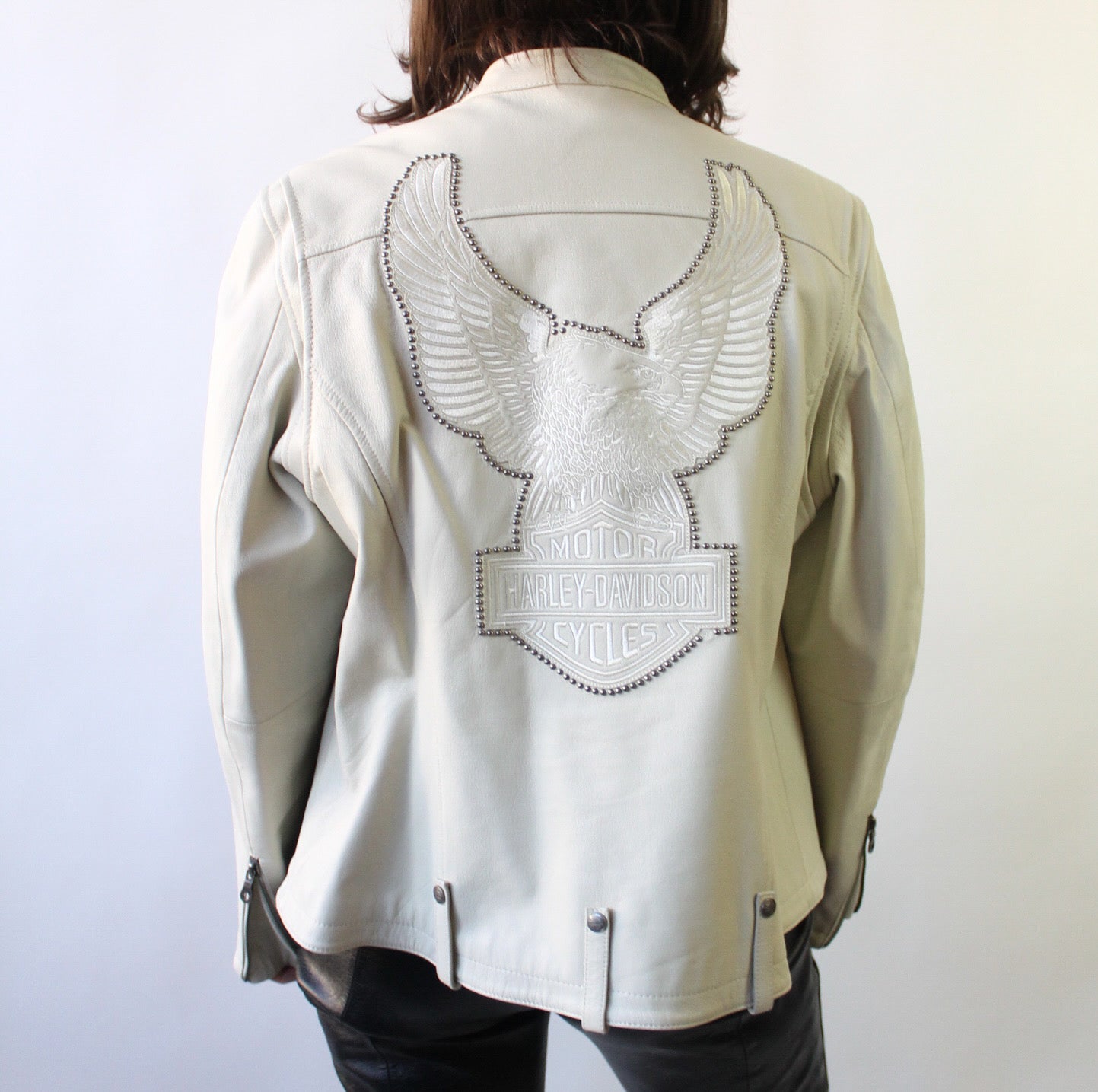 Y2K White Cafe Racer Leather Jacket
