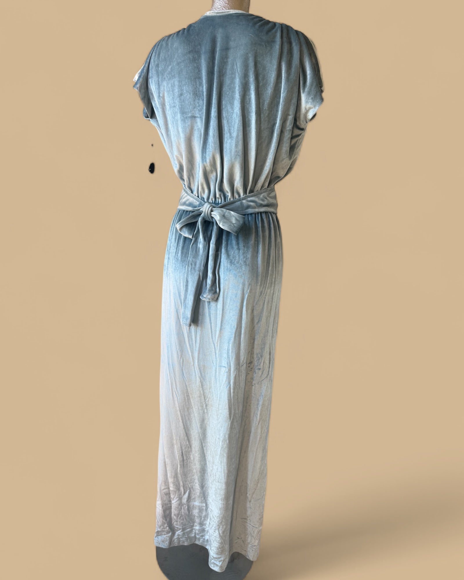80s Halston IV Icy Blue Velvet Gown