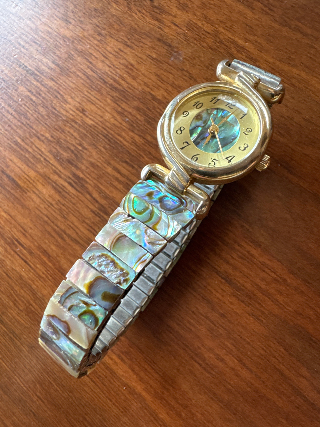 90s Abalone Expansion Band Wristwatch