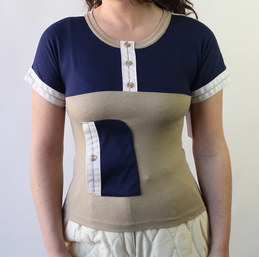 80s Nautical Color Block Top
