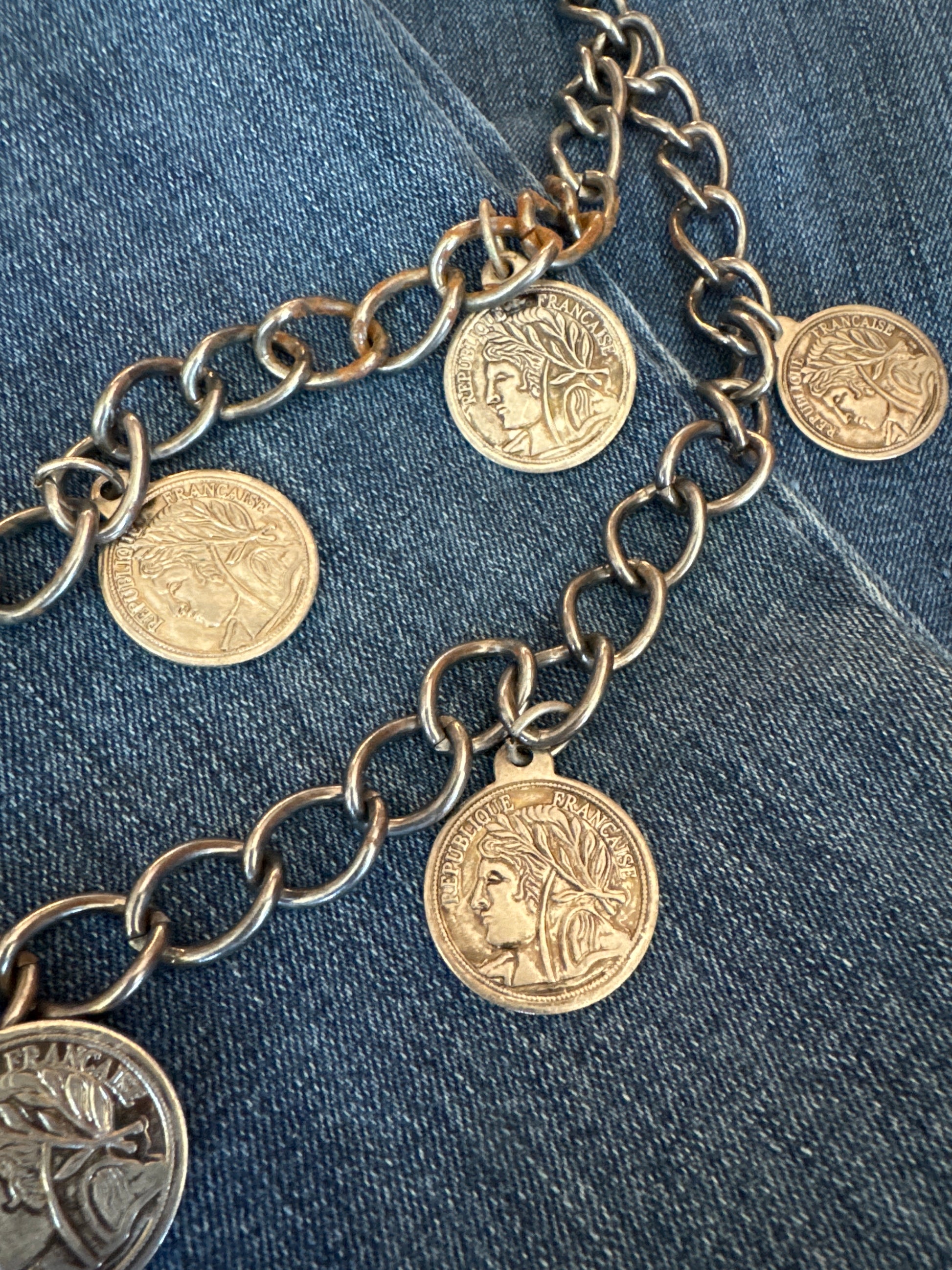 70s Double Strand Metal Coins Belt