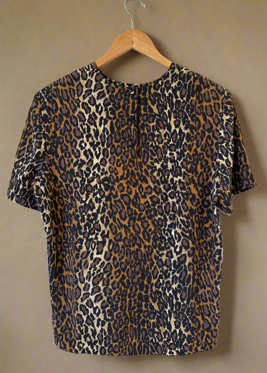 9090 black yellow leopard バラ売り可 90s Boxy Leopard Print Top – Highway Robbery Vintage