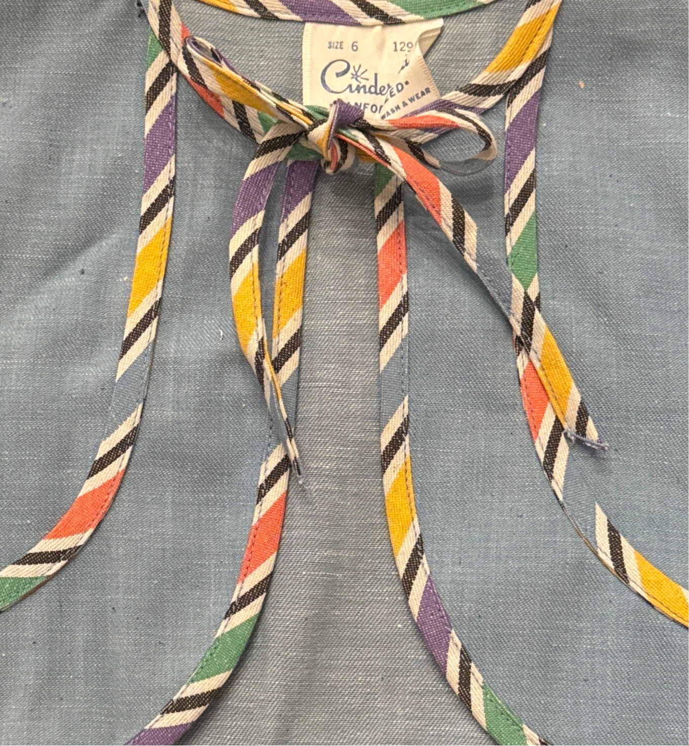 Kids Denim Vest with Rainbow Trim
