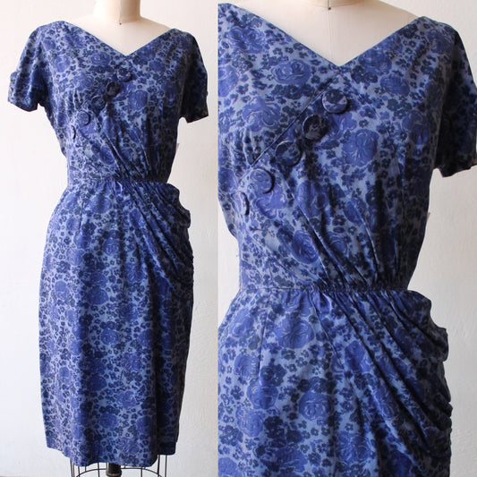 50s Blue Roses Dress