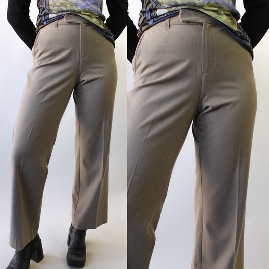 Y2K Neutral Flat Front Trousers
