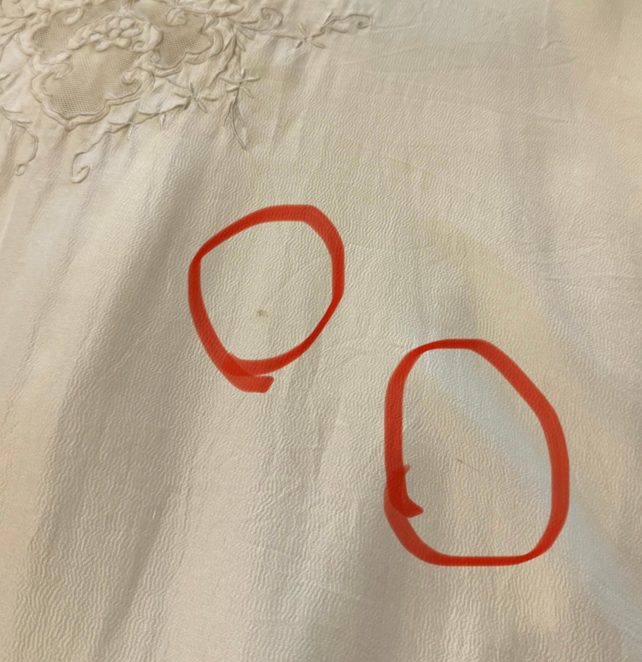 30s Handmade Silk Nightgown with Sweet Pocket