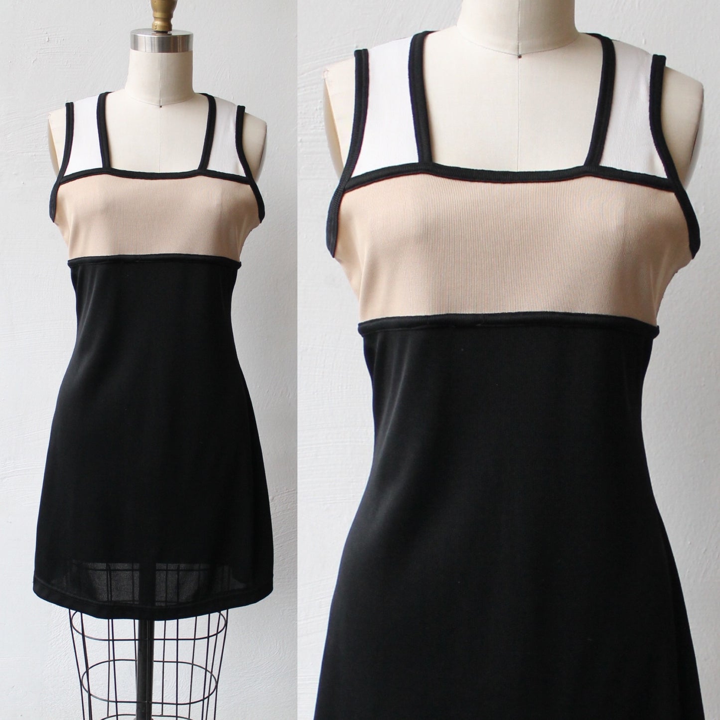90s Neutral Color Block Dress