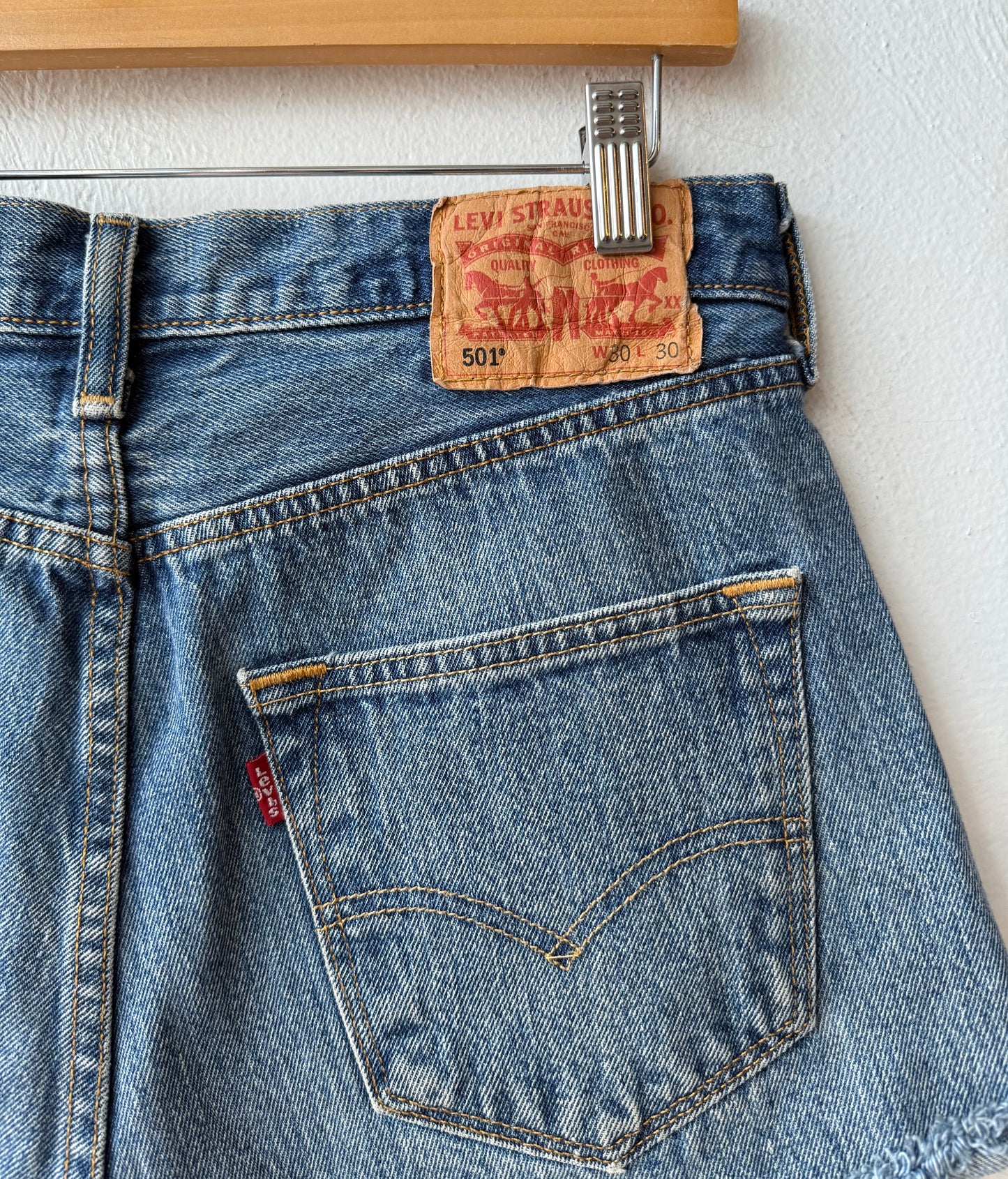 Reworked Levis Button Fly Cut Off Jean Shorts
