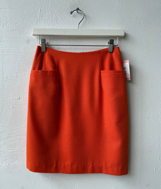 80s Tangerine Pencil Skirt