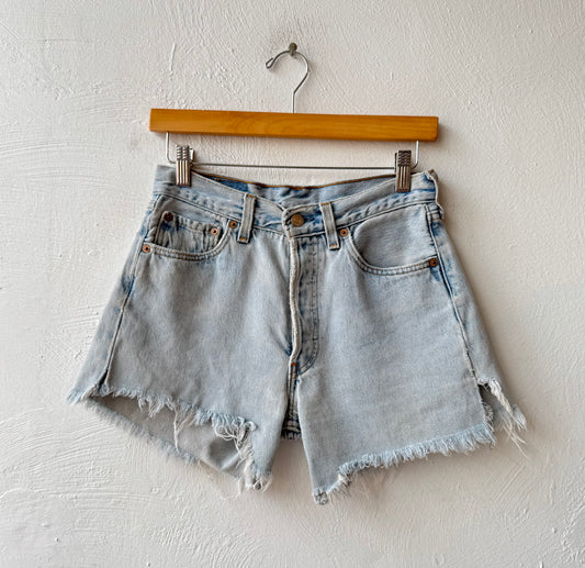 Reworked Cut Off Levis Light Wash Jean Shorts