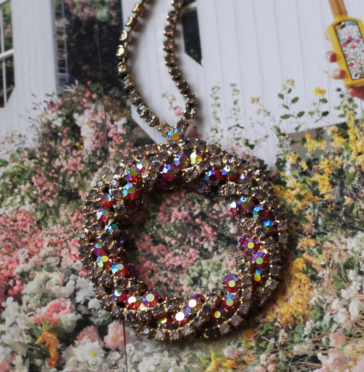 Vintage Gem Wreath Necklace