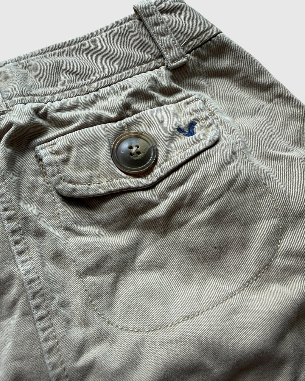 Y2K AEO Cotton Khaki School Girl Mini Skirt