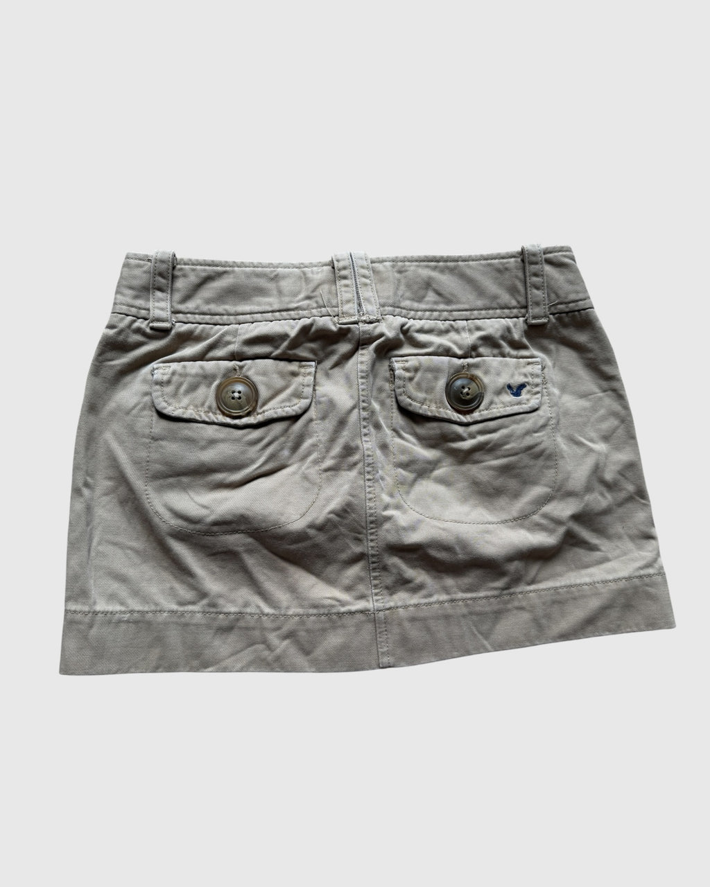 Y2K AEO Cotton Khaki School Girl Mini Skirt