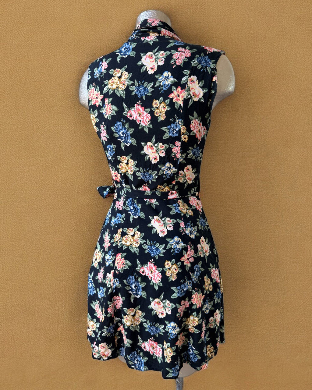 90s Floral Mini Wrap Dress