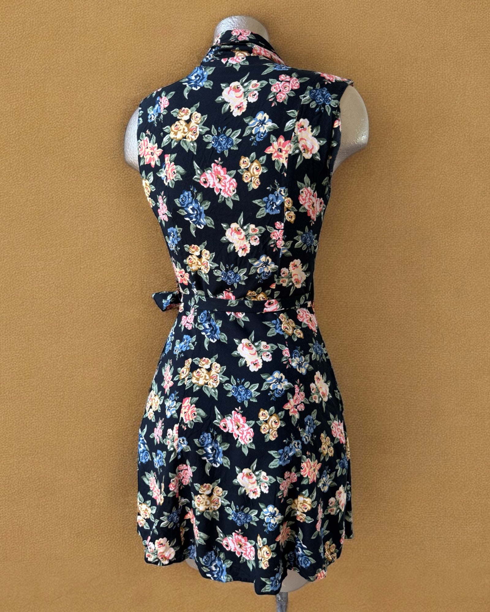 90s Floral Mini Wrap Dress