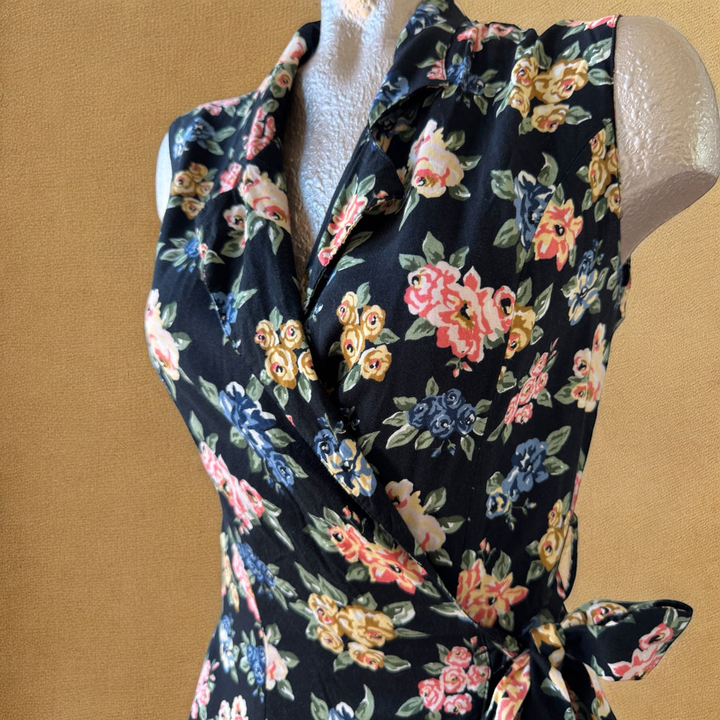 90s Floral Mini Wrap Dress