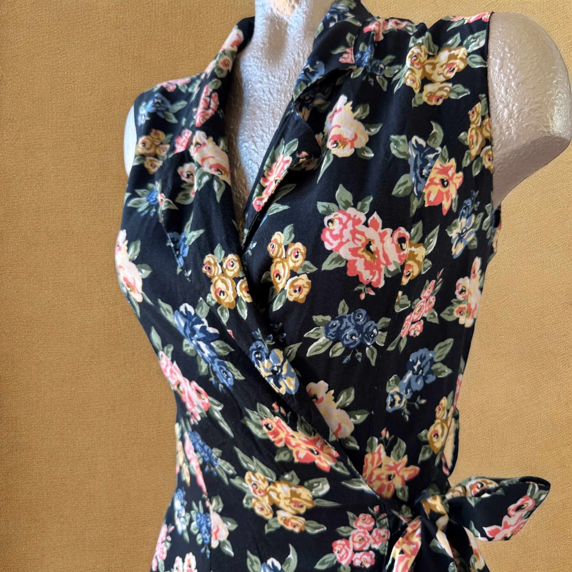 90s Floral Mini Wrap Dress
