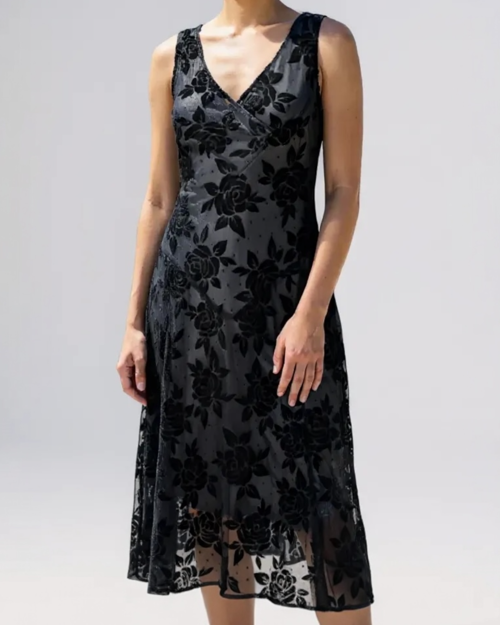 90s does 20s Burnout Velvet Dress