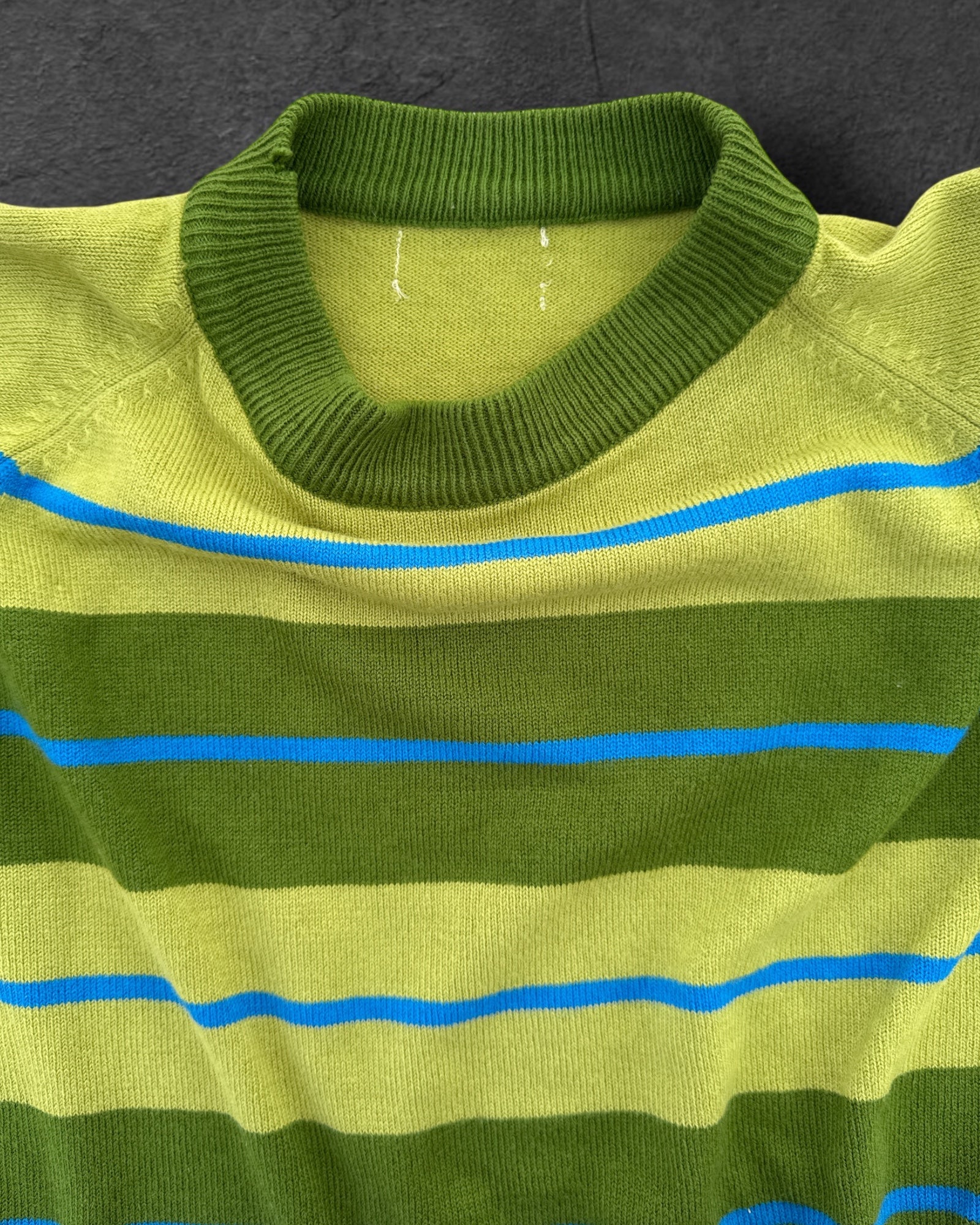 60s Mock Neck Striped Sweater